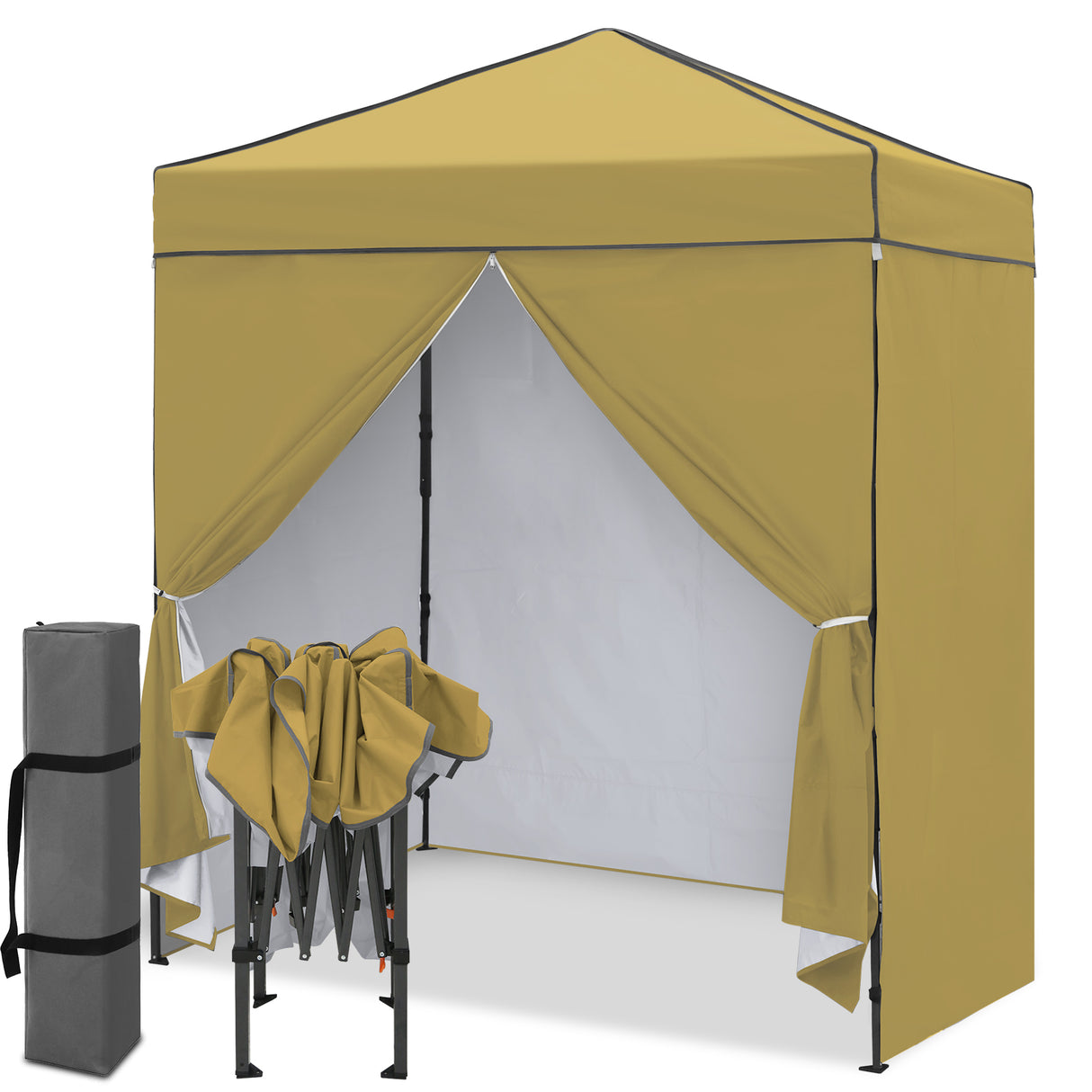6x4 Instant Pop Up Canopy Tent with 4 Side Wall Panels