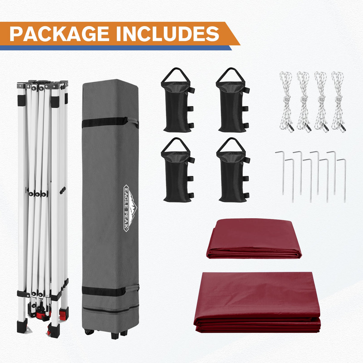 10x10 Commercial Pop up Canopy with 1 Sidewall - Eagle Peak Custom Canopy Tent