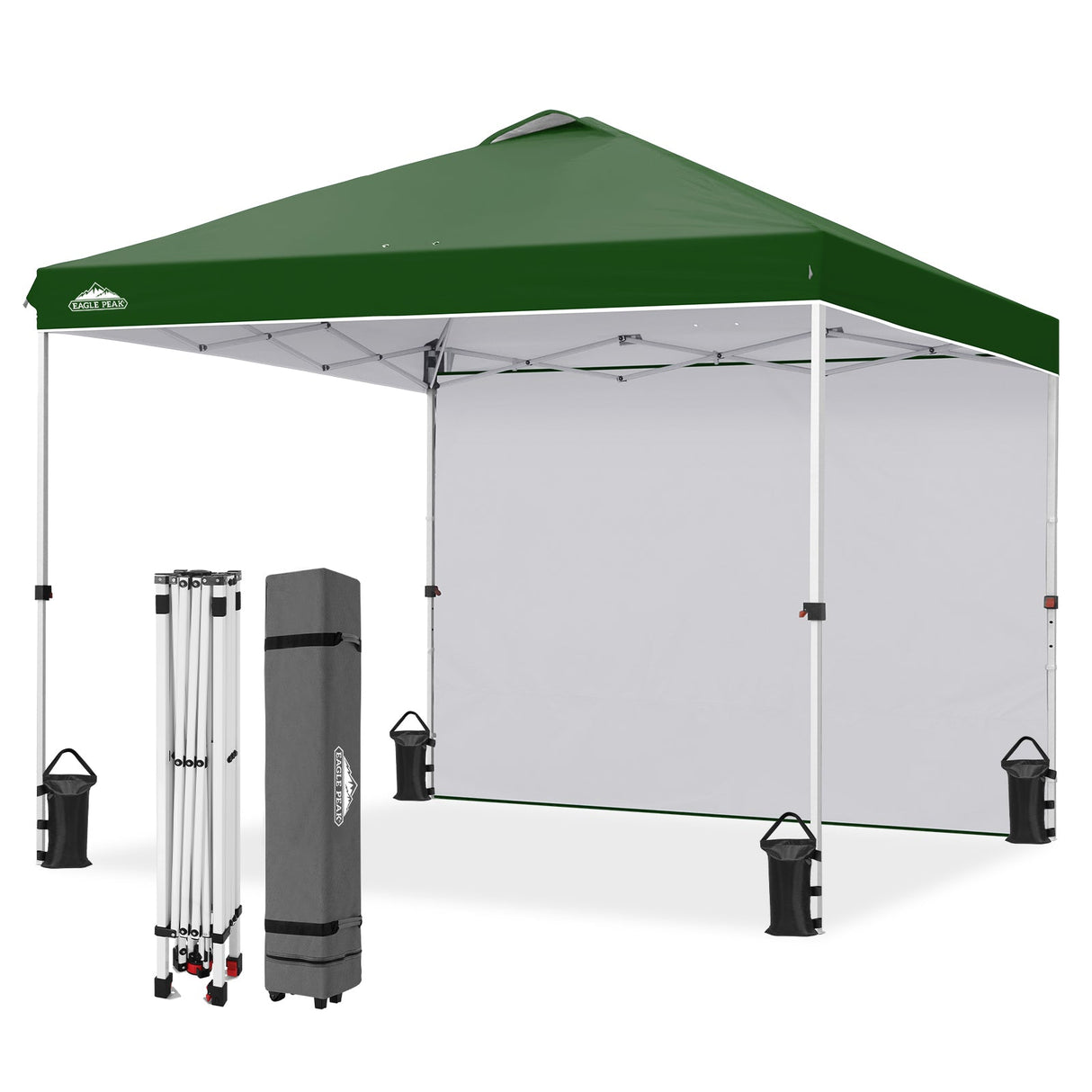 10x10 Commercial Pop up Canopy with 1 Sidewall - Eagle Peak®