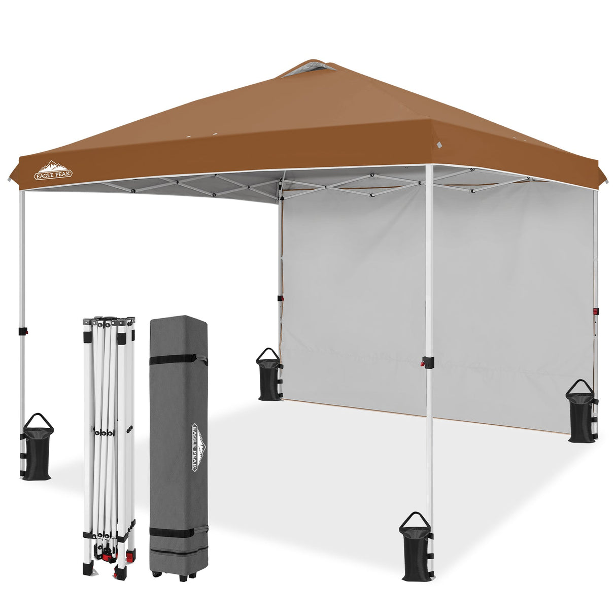 10x10 Commercial Pop up Canopy with 1 Sidewall - Eagle Peak Custom Canopy Tent