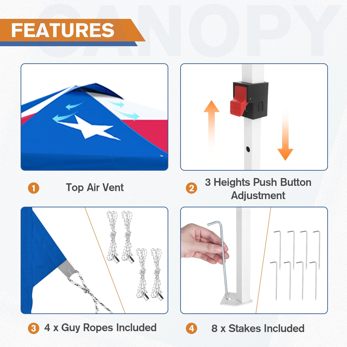 10x10 Commercial Pop up Canopy with 1 Sidewall - Eagle Peak Custom Canopy Tent