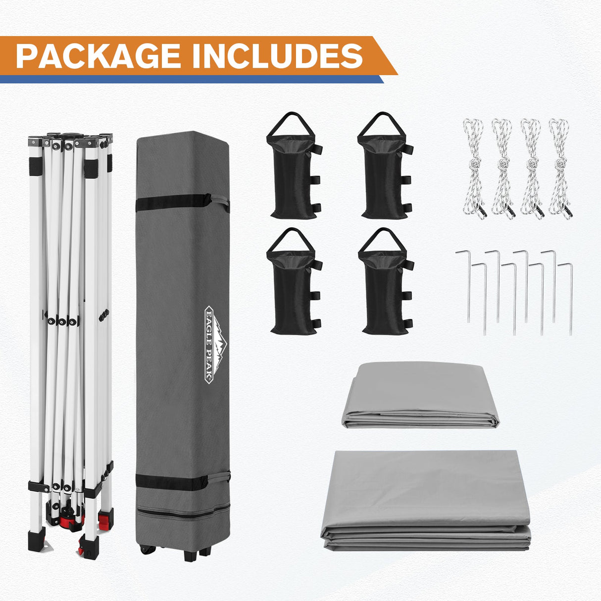 10x10 Commercial Pop up Canopy with 1 Sidewall - Eagle Peak Custom Canopy Tent