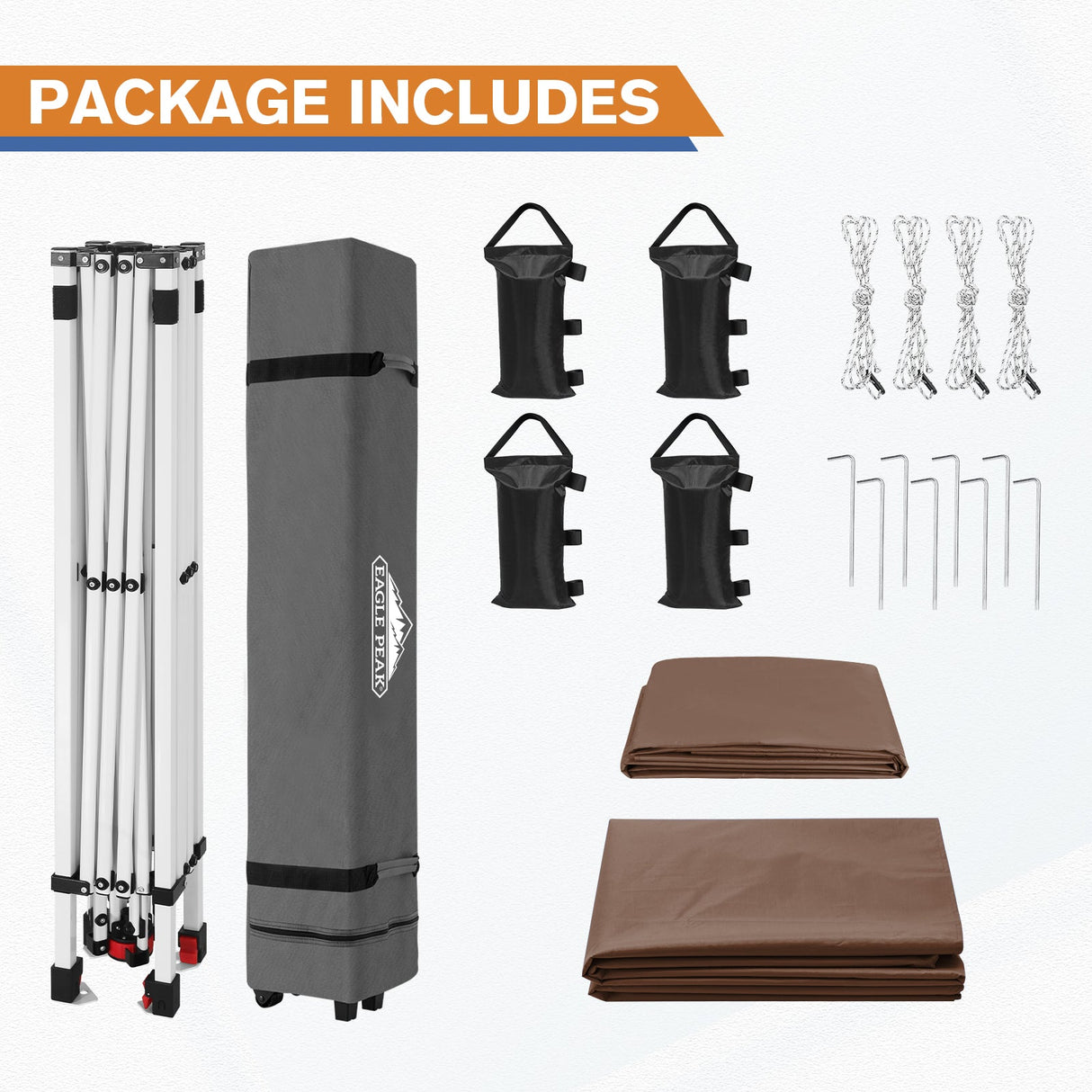 10x10 Commercial Pop up Canopy with 1 Sidewall - Eagle Peak Custom Canopy Tent