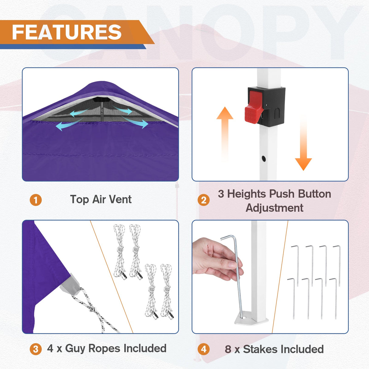 10x10 Commercial Pop up Canopy with 1 Sidewall - Eagle Peak Custom Canopy Tent