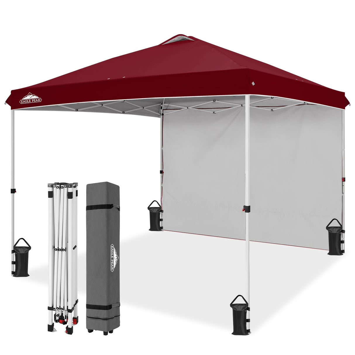 10x10 Commercial Pop up Canopy with 1 Sidewall - Eagle Peak Custom Canopy Tent