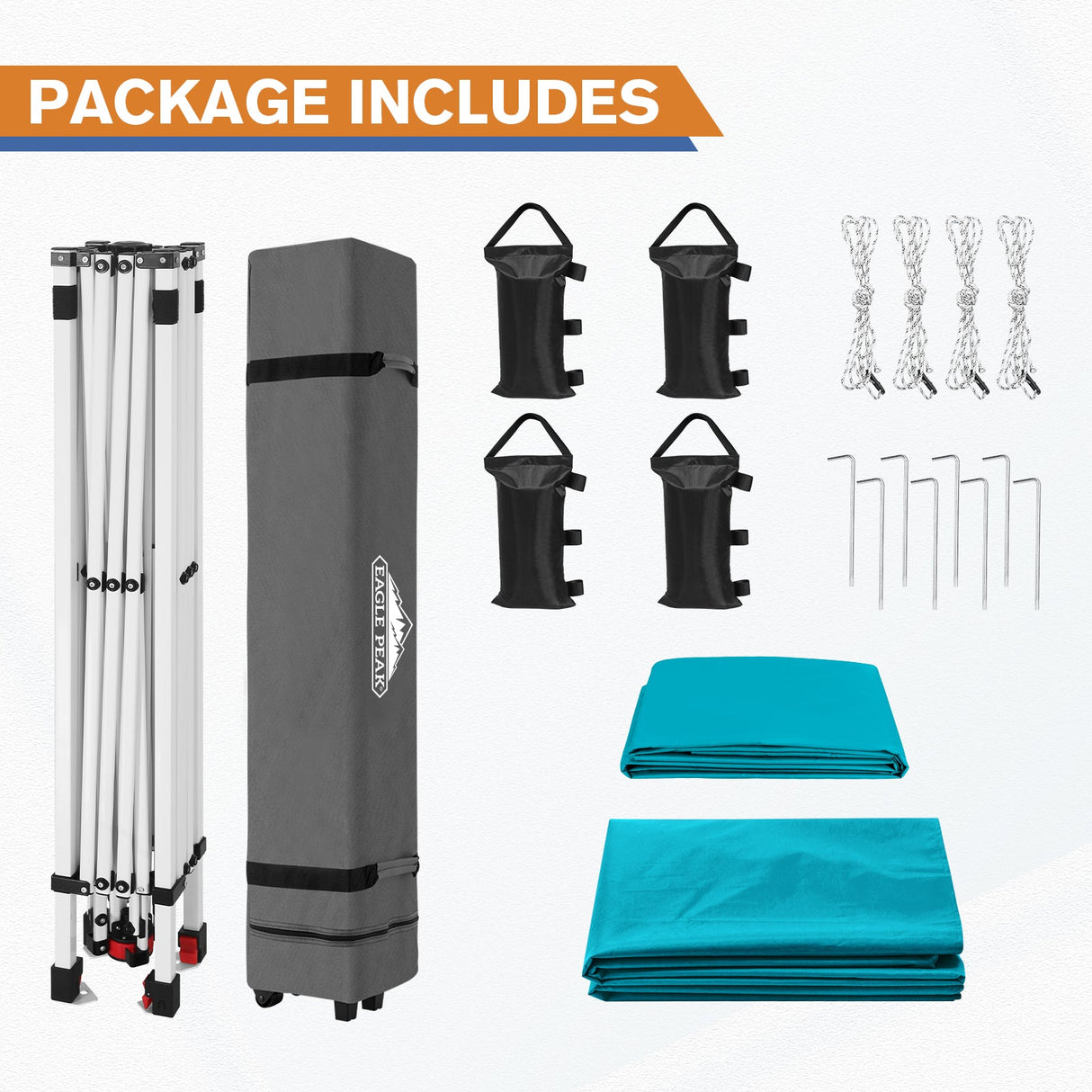 10x10 Commercial Pop up Canopy with 1 Sidewall - Eagle Peak Custom Canopy Tent