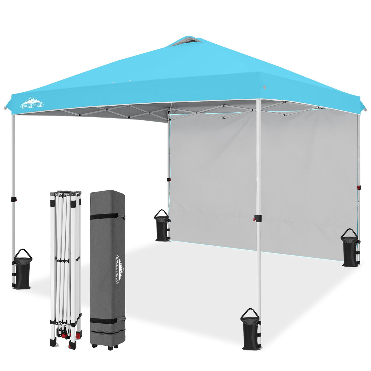 10x10 Commercial Pop up Canopy with 1 Sidewall - Eagle Peak Custom Canopy Tent