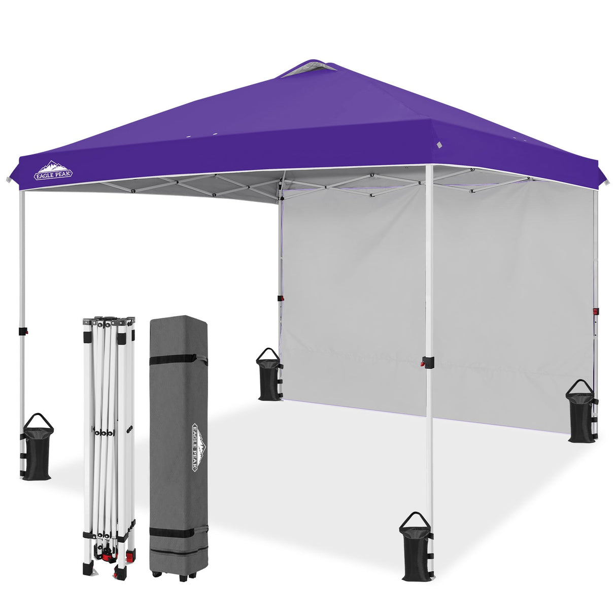 10x10 Commercial Pop up Canopy with 1 Sidewall - Eagle Peak Custom Canopy Tent