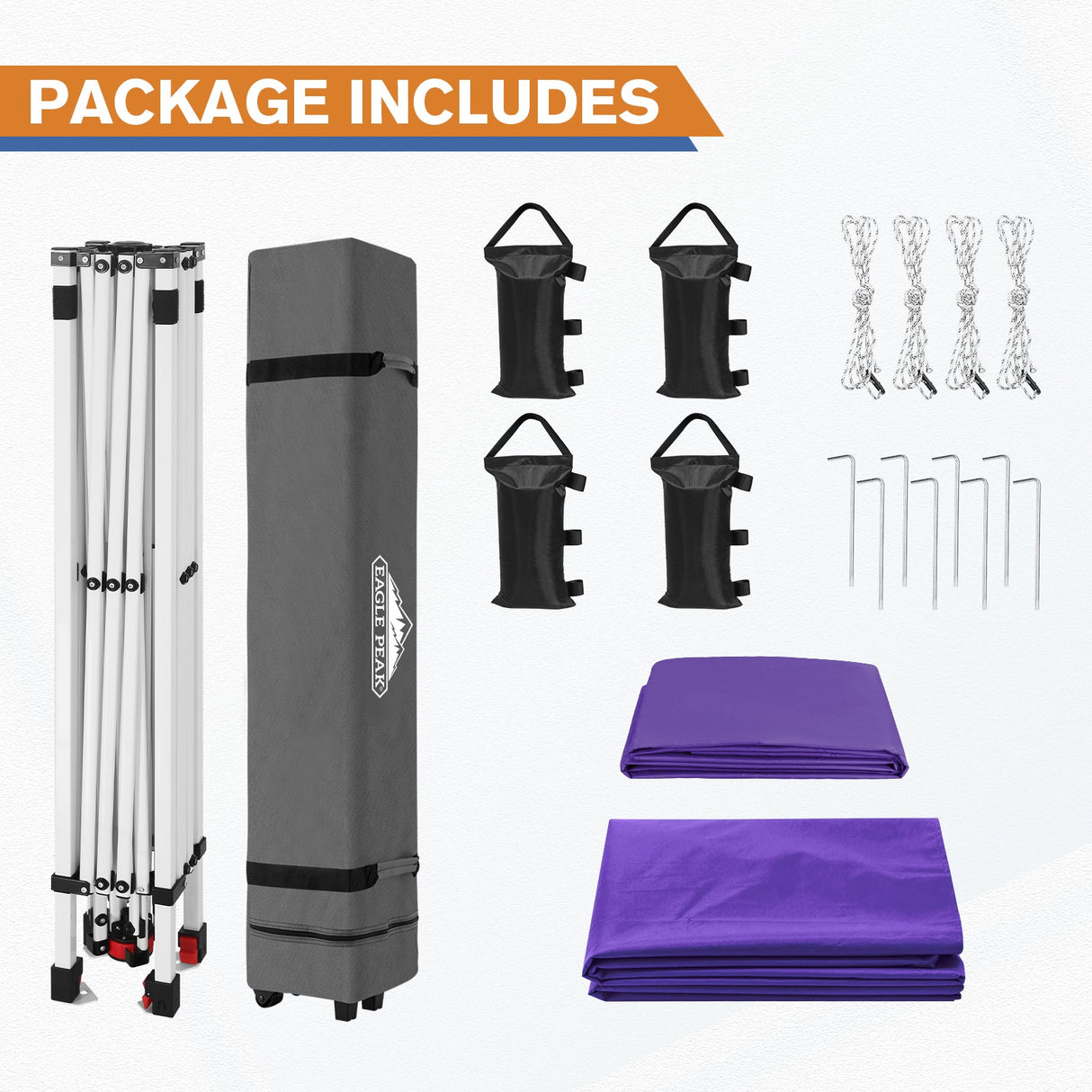 10x10 Commercial Pop up Canopy with 1 Sidewall - Eagle Peak Custom Canopy Tent