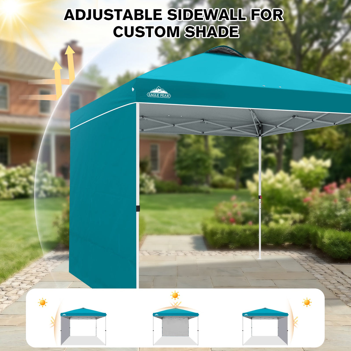 10x10 Commercial Pop up Canopy with 1 Sidewall - Eagle Peak®