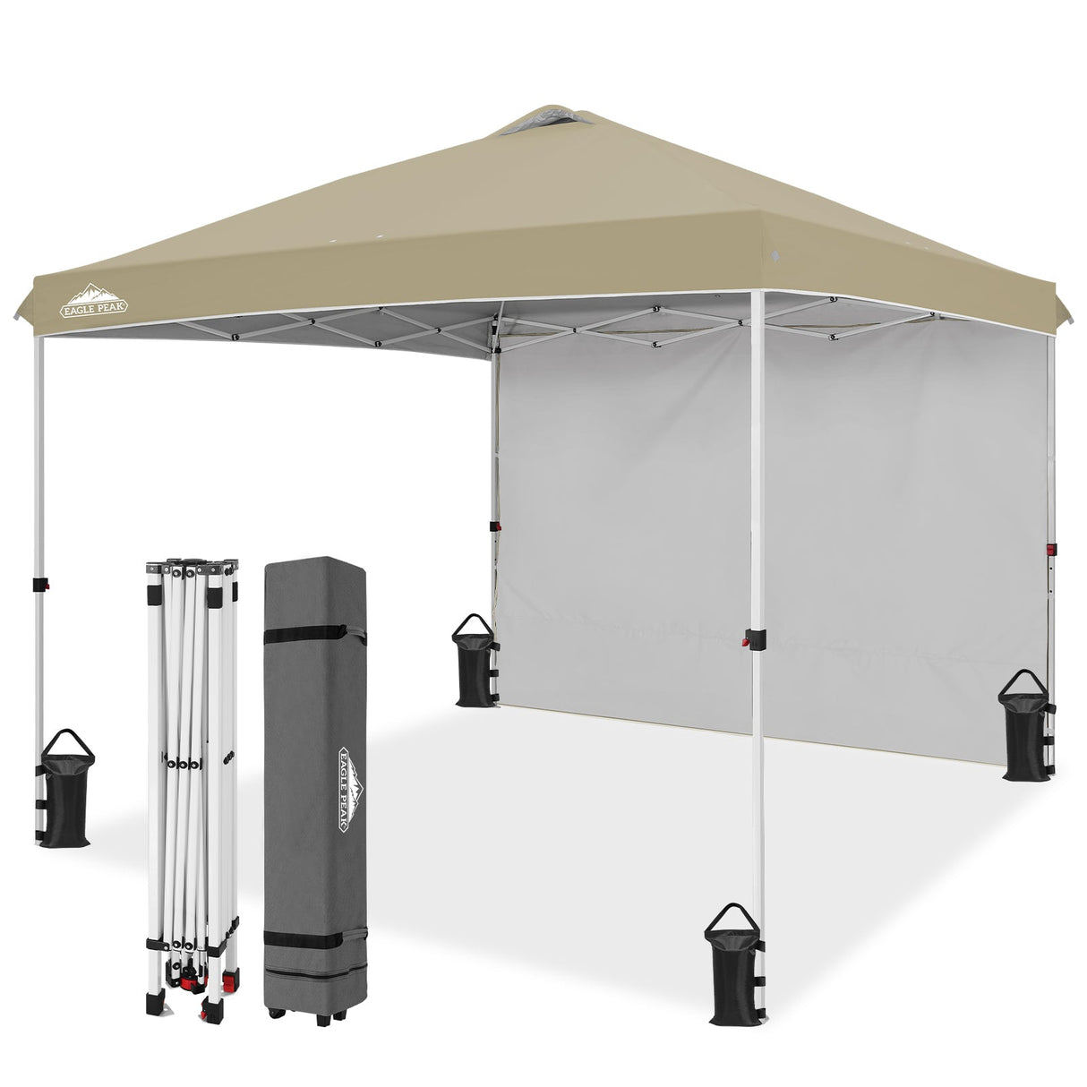 10x10 Commercial Pop up Canopy with 1 Sidewall - Eagle Peak Custom Canopy Tent