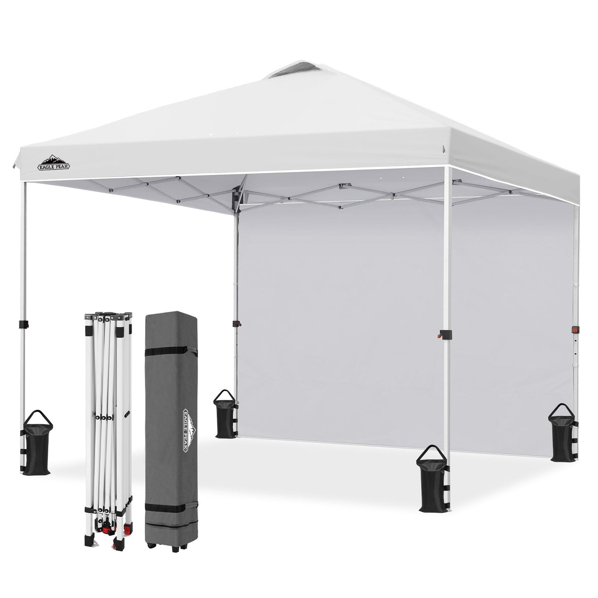 10x10 Commercial Pop up Canopy with 1 Sidewall - Eagle Peak®
