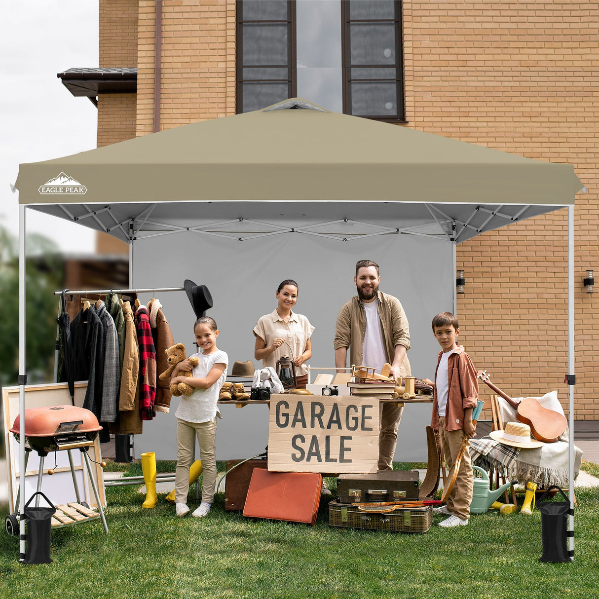 10x10 Commercial Pop up Canopy with 1 Sidewall - Eagle Peak Custom Canopy Tent