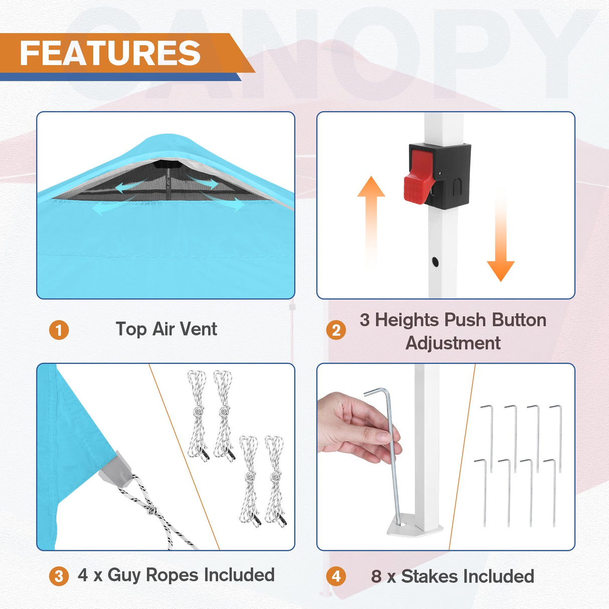 10x10 Commercial Pop up Canopy with 1 Sidewall - Eagle Peak Custom Canopy Tent