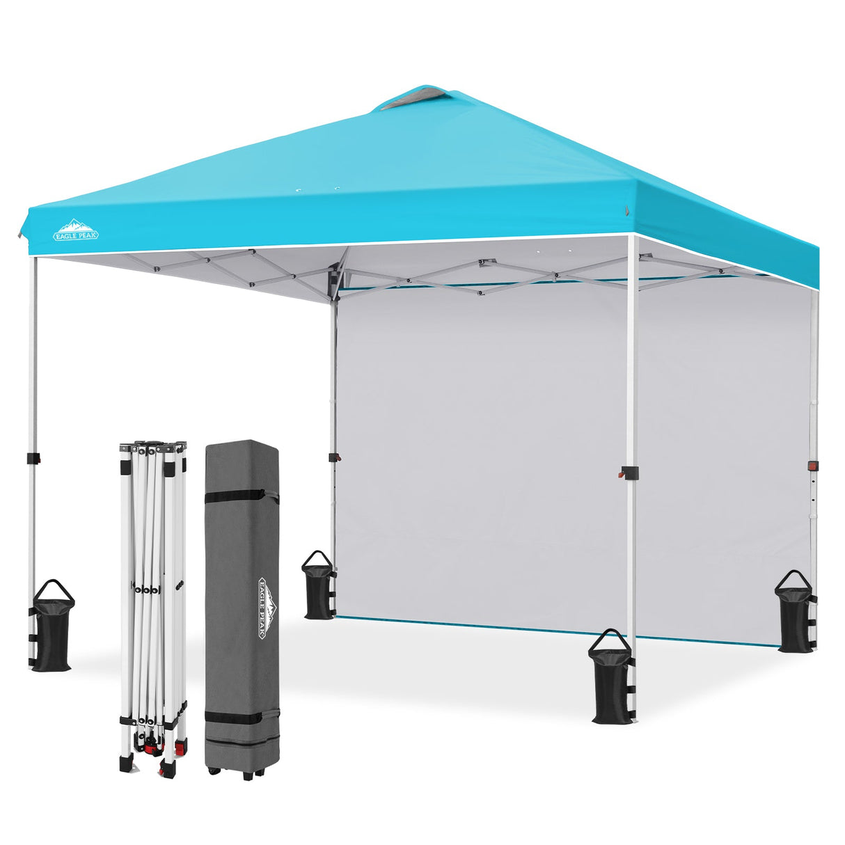 10x10 Commercial Pop up Canopy with 1 Sidewall - Eagle Peak®