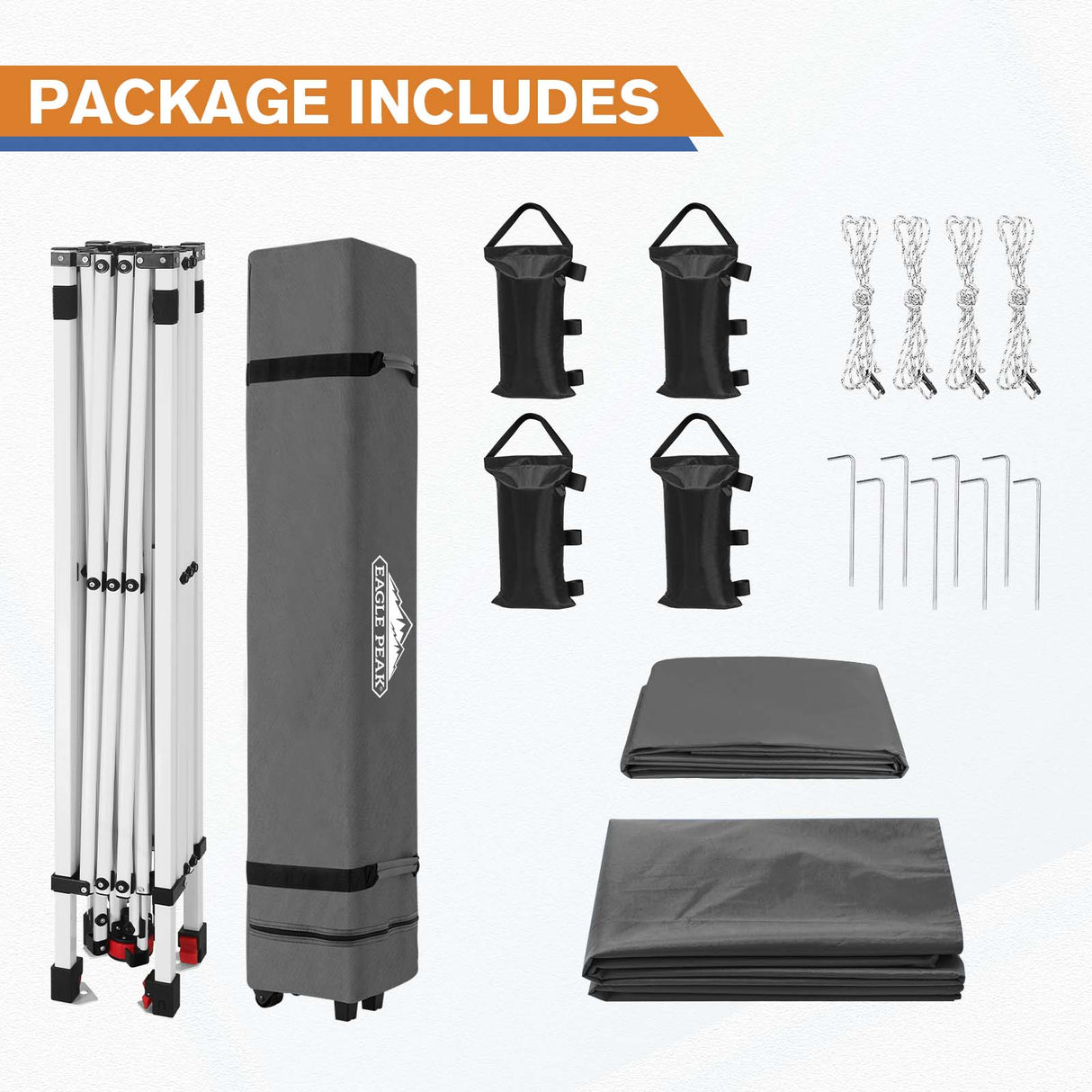 10x10 Commercial Pop up Canopy with 1 Sidewall - Eagle Peak Custom Canopy Tent