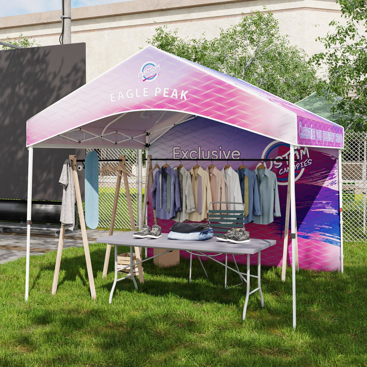 10x10 Custom Commercial Canopy with Gable Roof, CLICK TO CONFIGURE - Package Prices Start at $489.99 - Eagle Peak Custom Canopy Tent