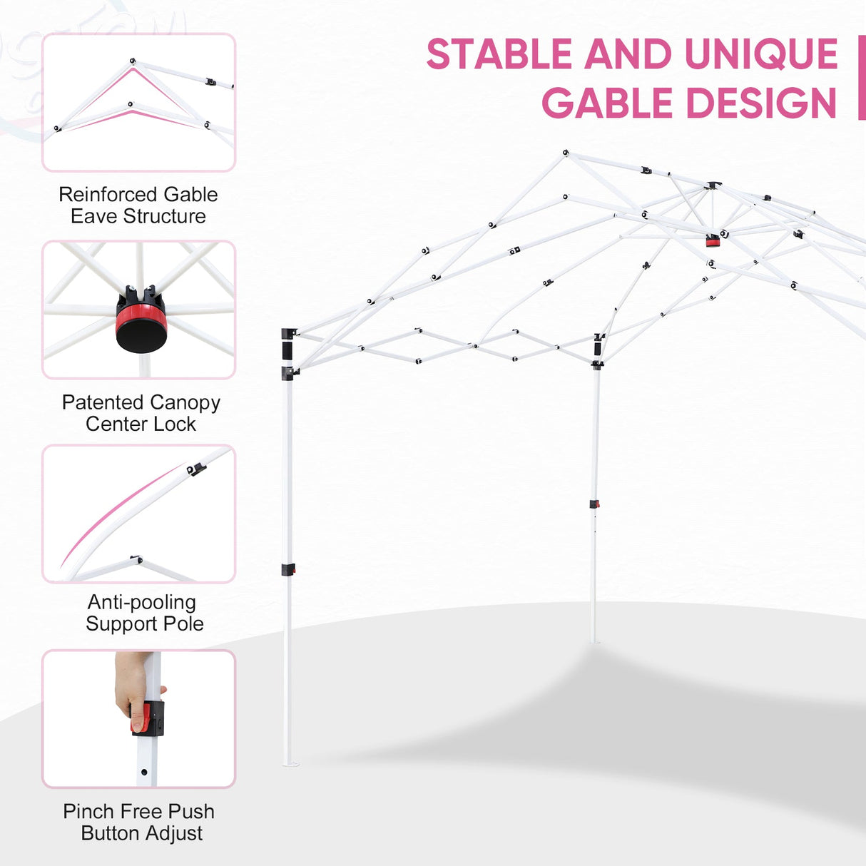 10x10 Custom Commercial Canopy with Gable Roof, Pop Up Custom Canopy Tent with Logo - Eagle Peak Custom Canopy Tent