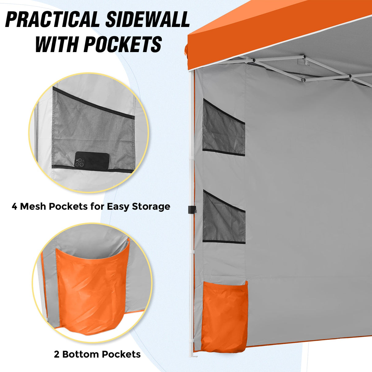 10x10 ft Pop Up Canopy Tent with Sidewall - Eagle Peak Custom Canopy Tent