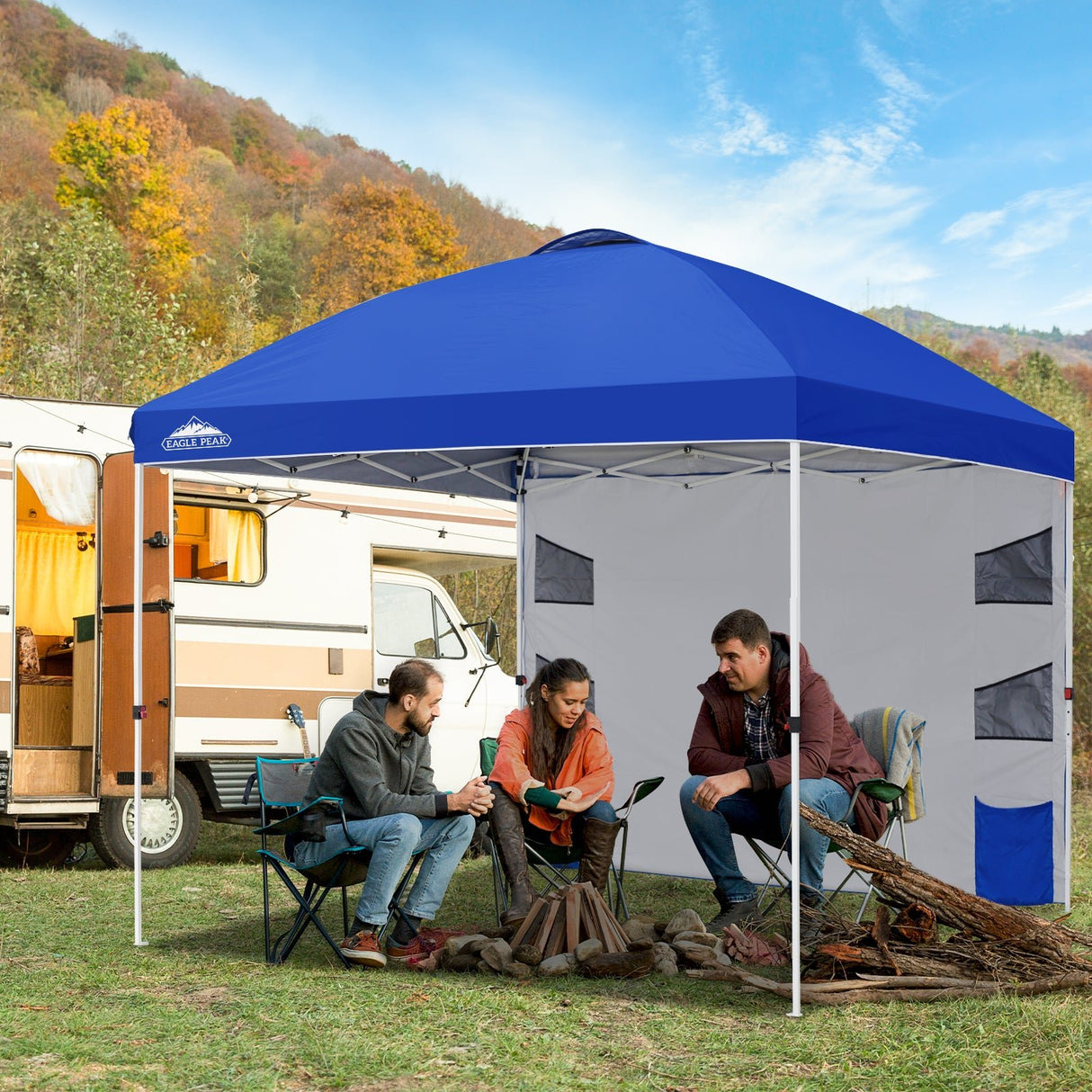 10x10 ft Pop Up Canopy Tent with Sidewall - Eagle Peak Custom Canopy Tent