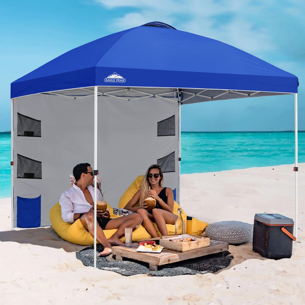 10x10 ft Pop Up Canopy Tent with Sidewall - Eagle Peak Custom Canopy Tent