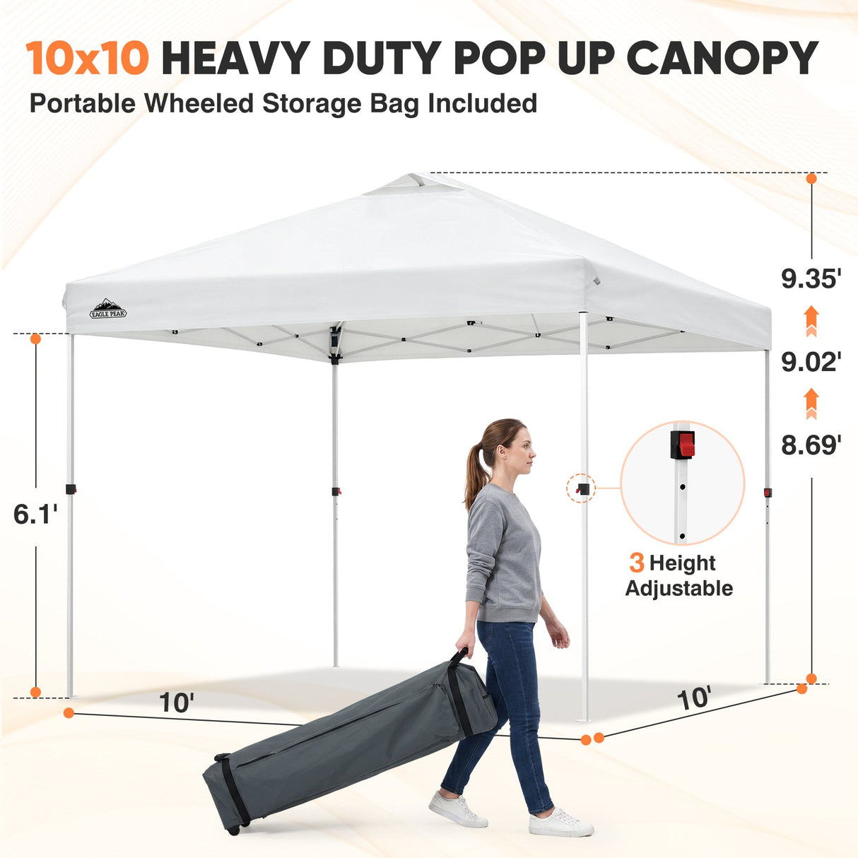 10x10 Pop Up Canopy Tent - Eagle Peak