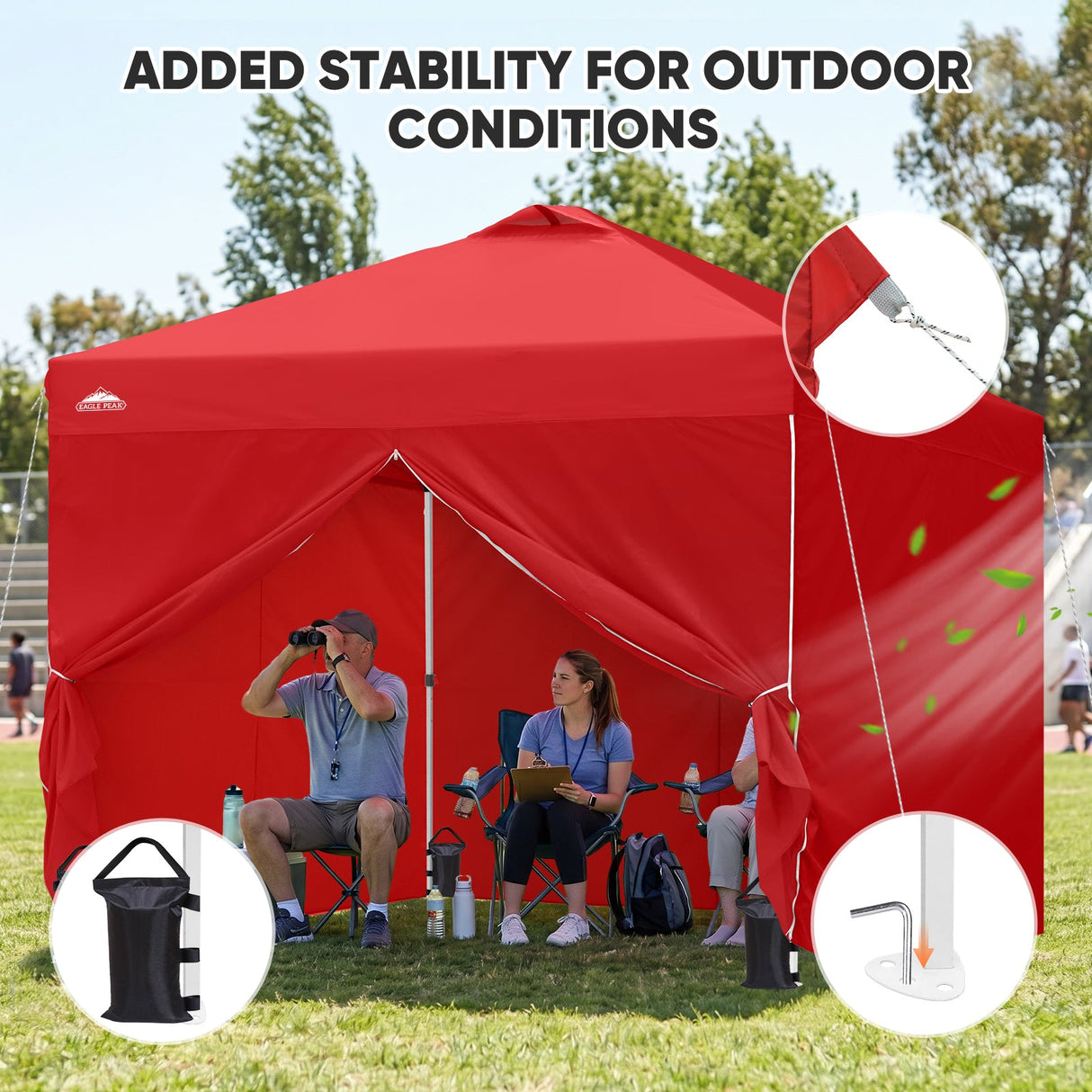 10x10 Pop Up Canopy Tent with Four Sidewalls - Eagle Peak