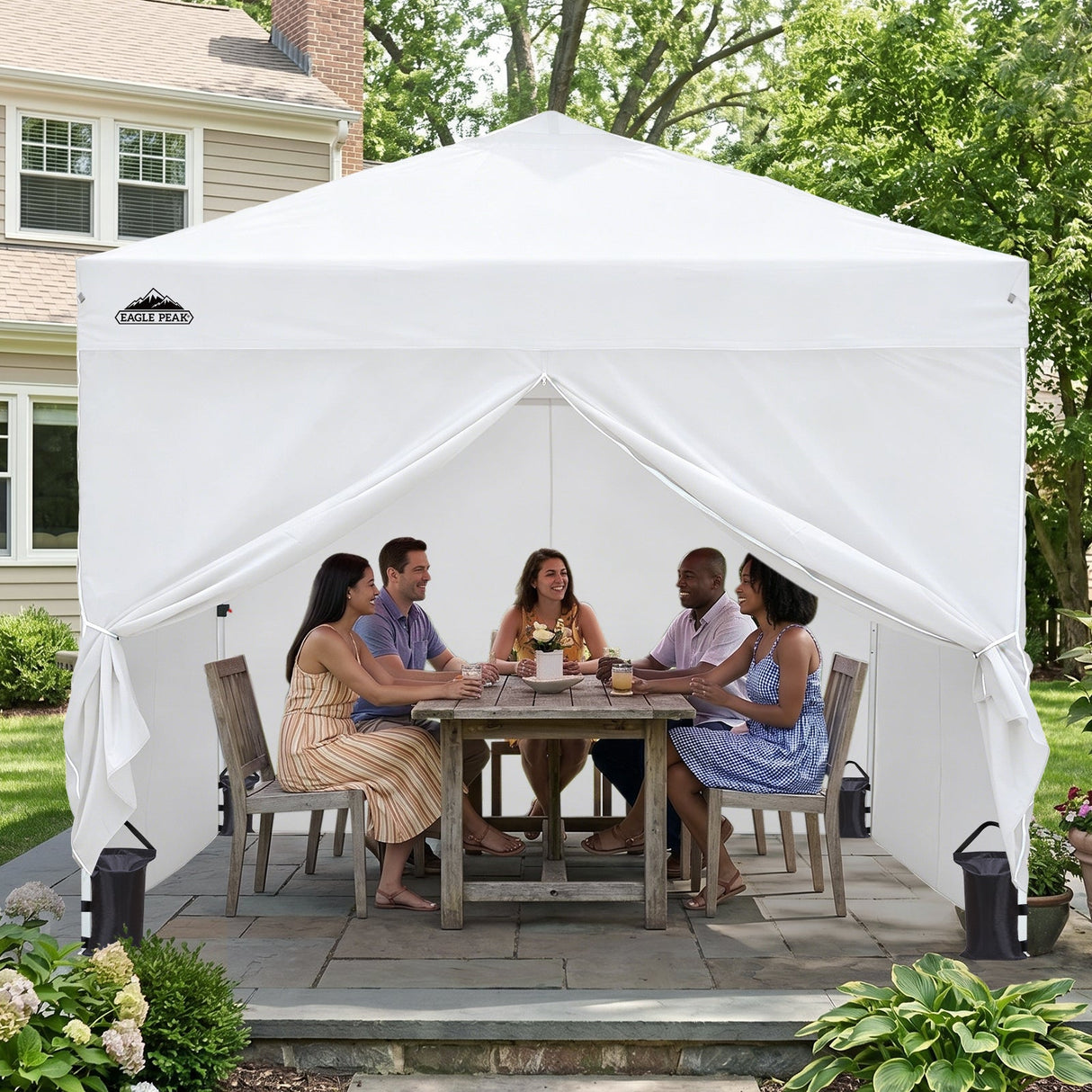 10x10 Pop Up Canopy Tent with Four Sidewalls - Eagle Peak