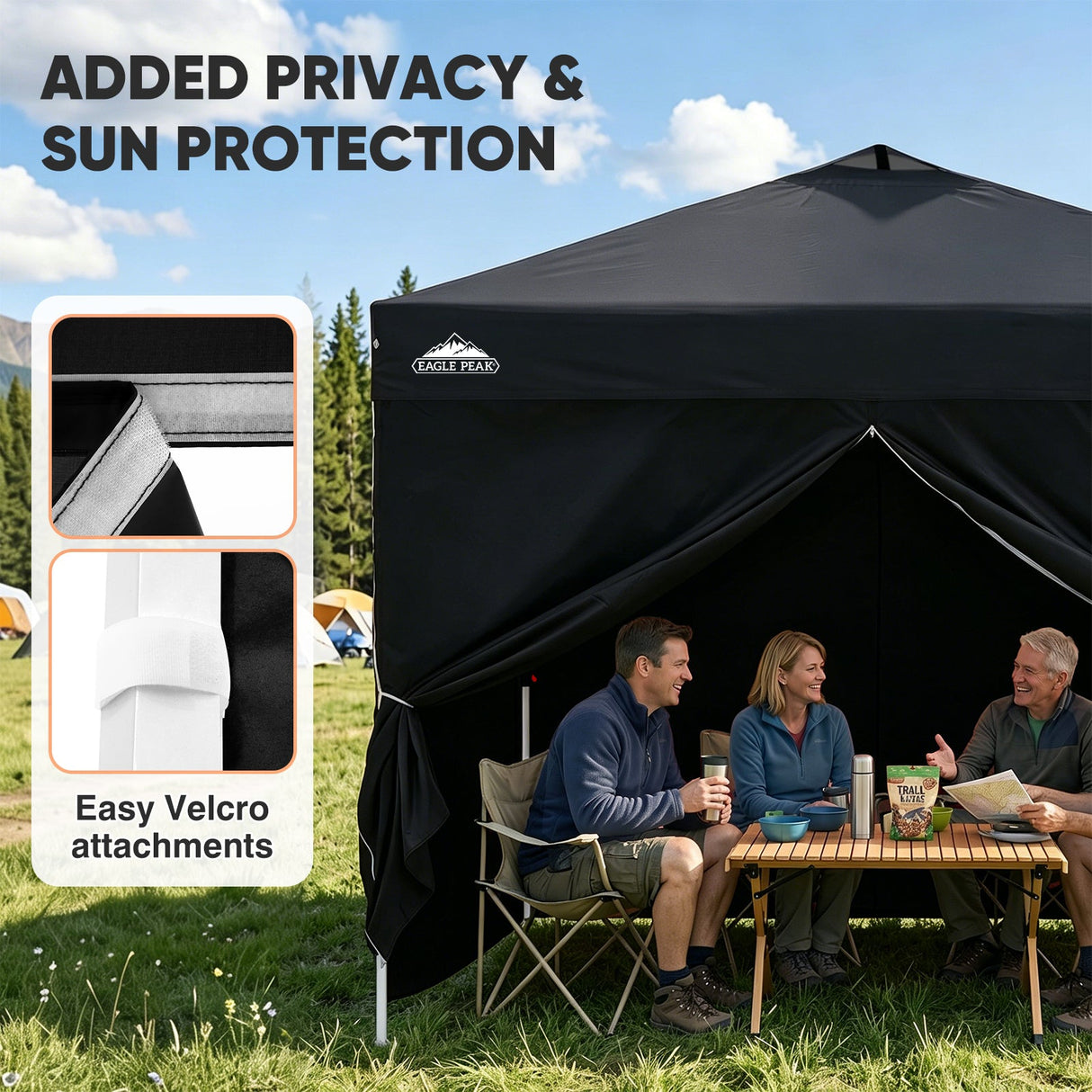 10x10 Pop Up Canopy Tent with Four Sidewalls - Eagle Peak