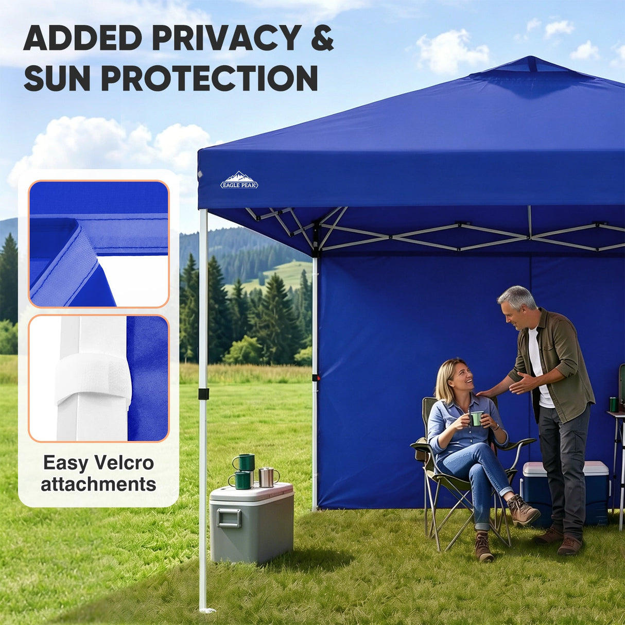 10x10 Pop Up Canopy Tent with One Sidewall - Eagle Peak