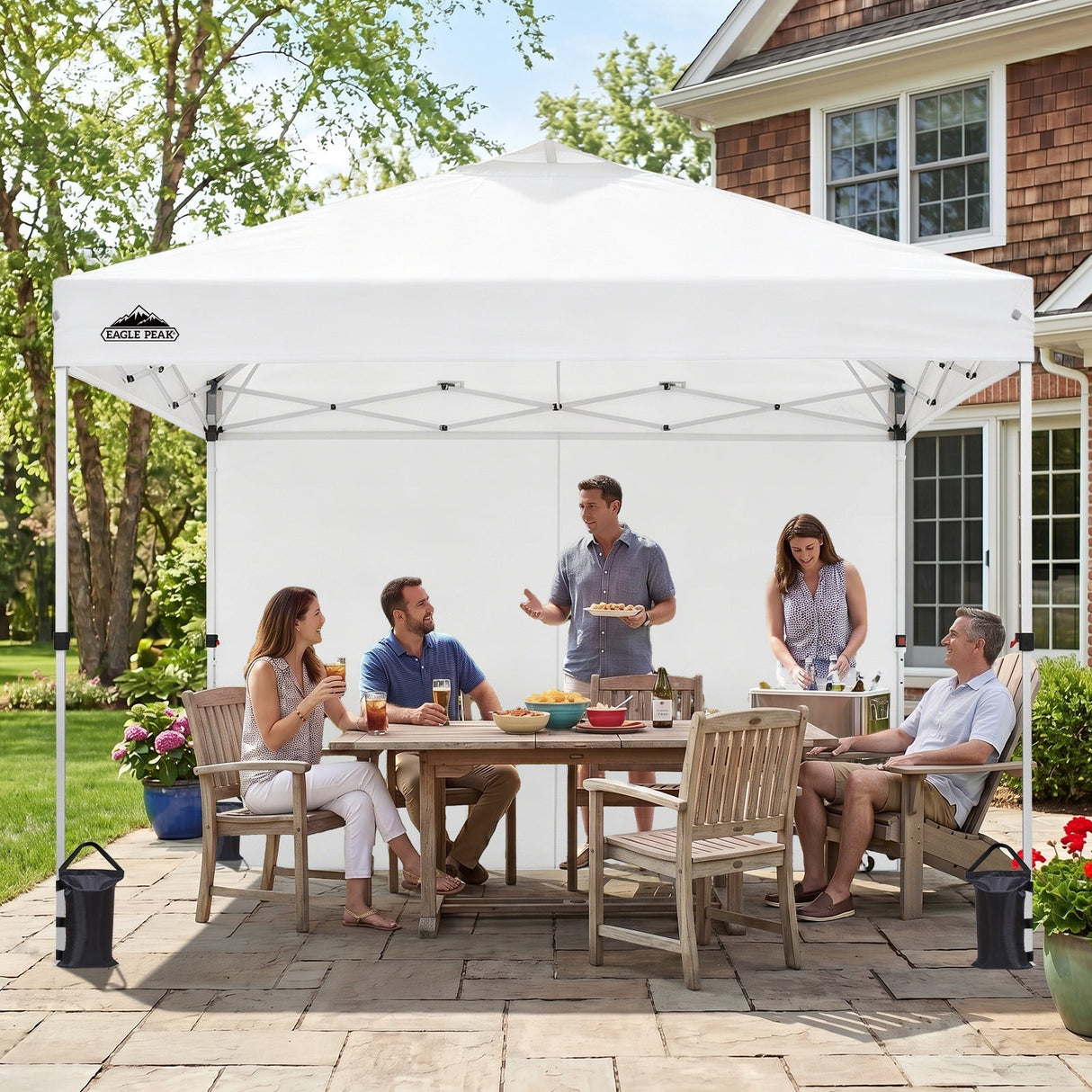 10x10 Pop Up Canopy Tent with One Sidewall - Eagle Peak