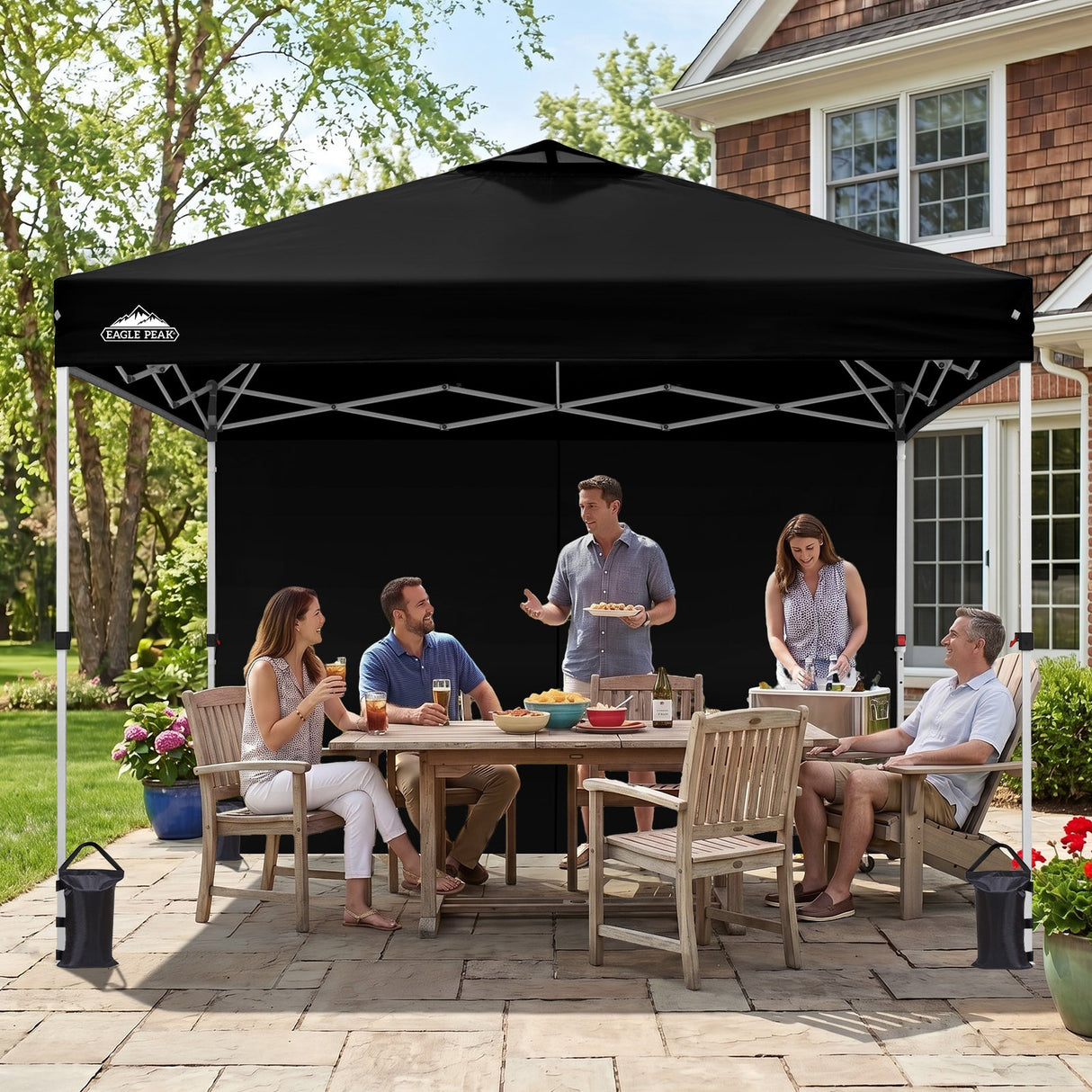 10x10 Pop Up Canopy Tent with One Sidewall - Eagle Peak