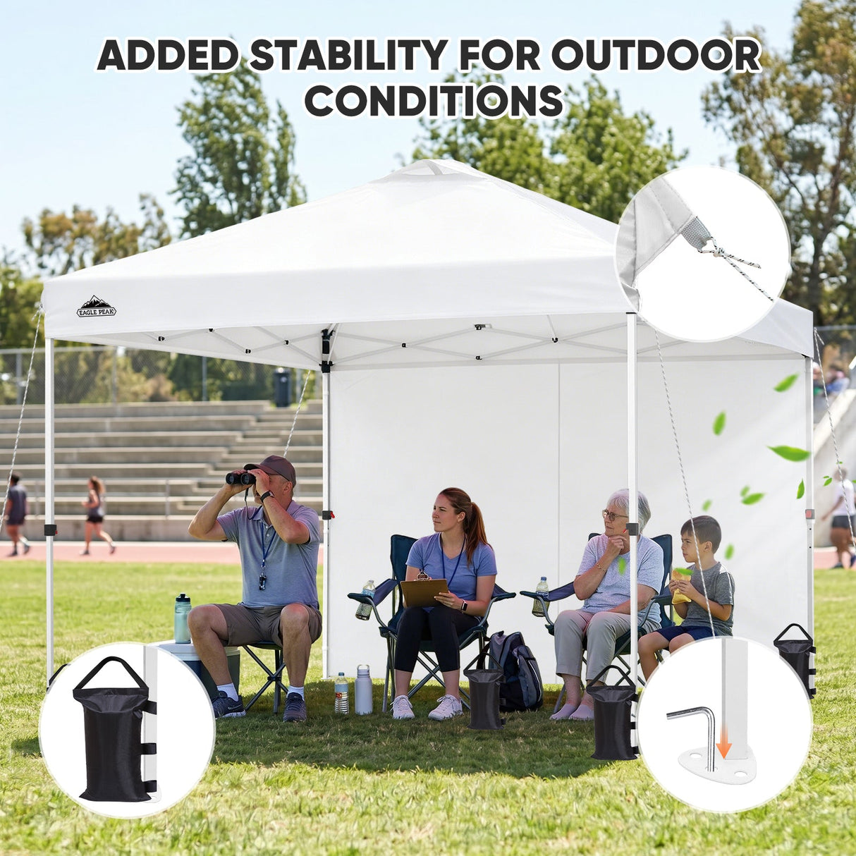 10x10 Pop Up Canopy Tent with One Sidewall - Eagle Peak