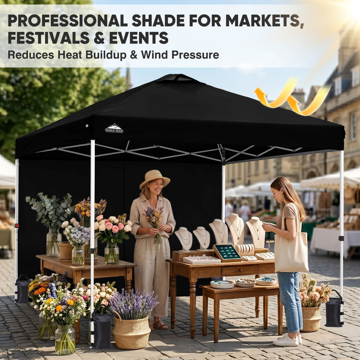 10x10 Pop Up Canopy Tent with One Sidewall - Eagle Peak