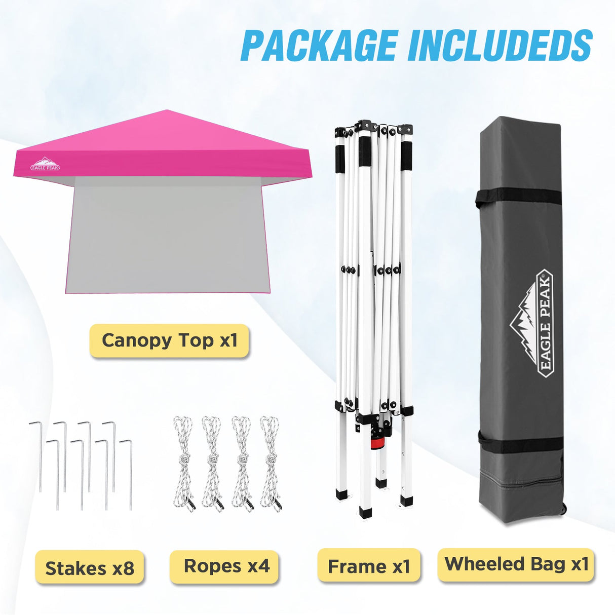 10x10 Pop Up Canopy Tent with Wall Panel, 10x10 Base 8x8 Top - Eagle Peak Custom Canopy Tent