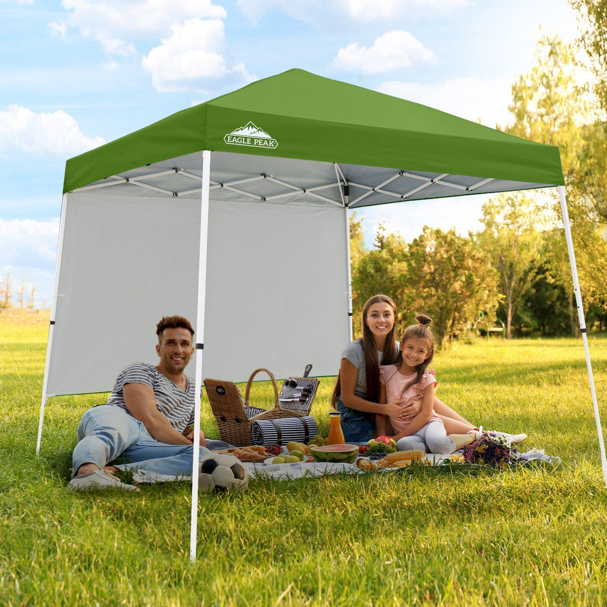 10x10 Pop Up Canopy Tent with Wall Panel, 10x10 Base 8x8 Top - Eagle Peak Custom Canopy Tent