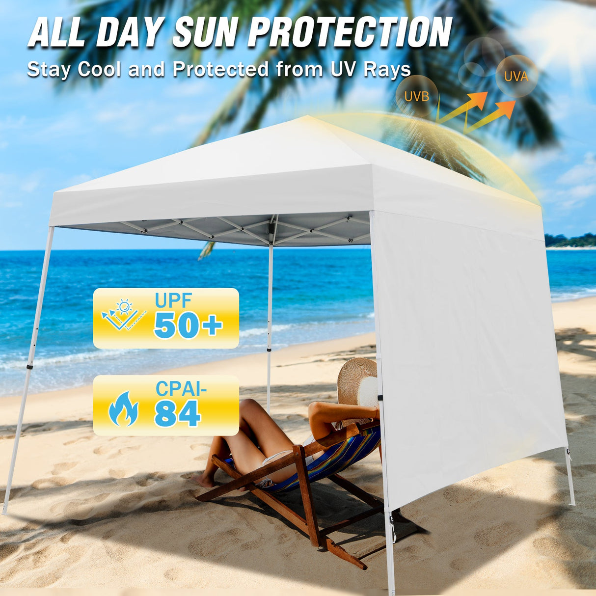 10x10 Pop Up Canopy Tent with Wall Panel, 10x10 Base 8x8 Top - Eagle Peak Custom Canopy Tent
