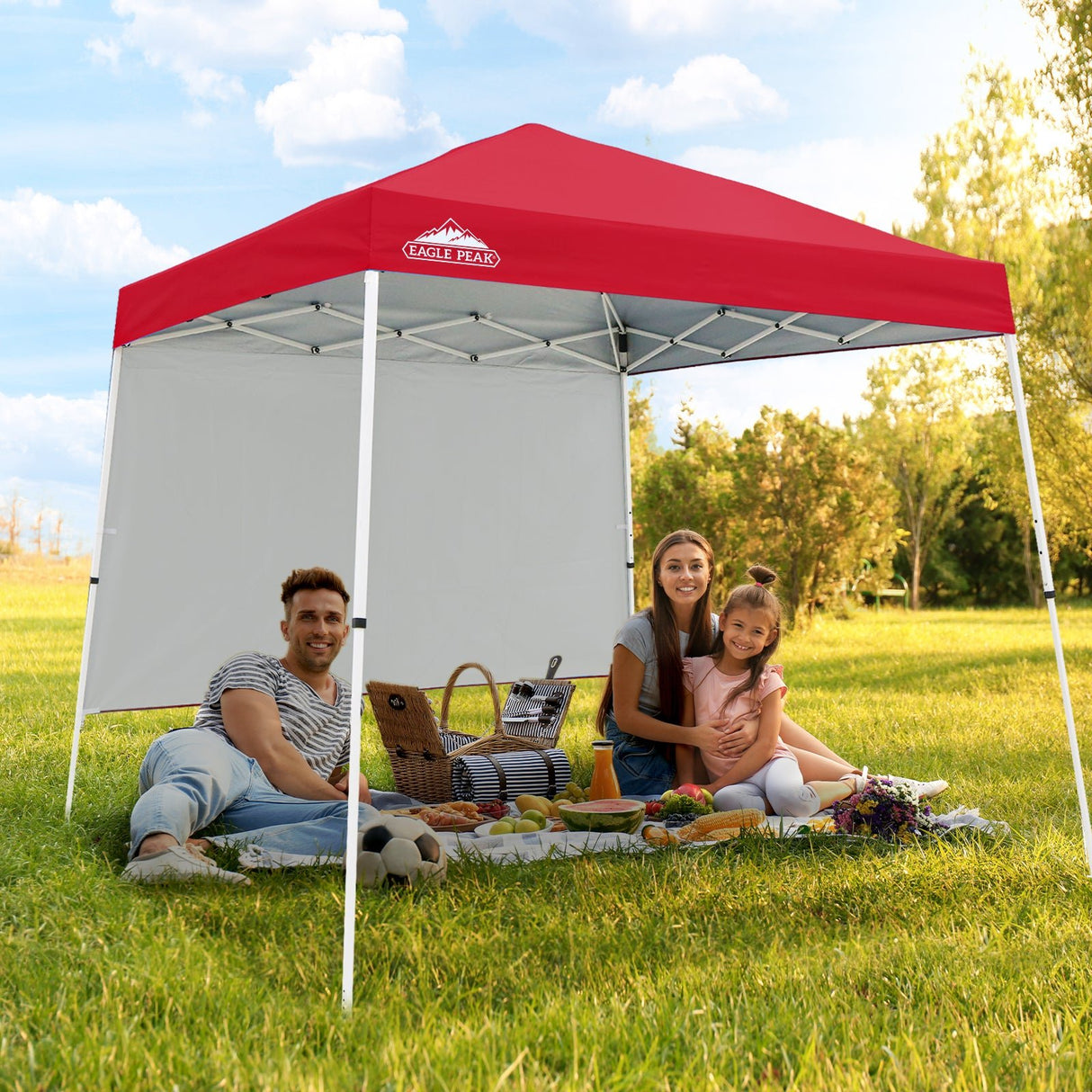 10x10 Pop Up Canopy Tent with Wall Panel, 10x10 Base 8x8 Top - Eagle Peak Custom Canopy Tent