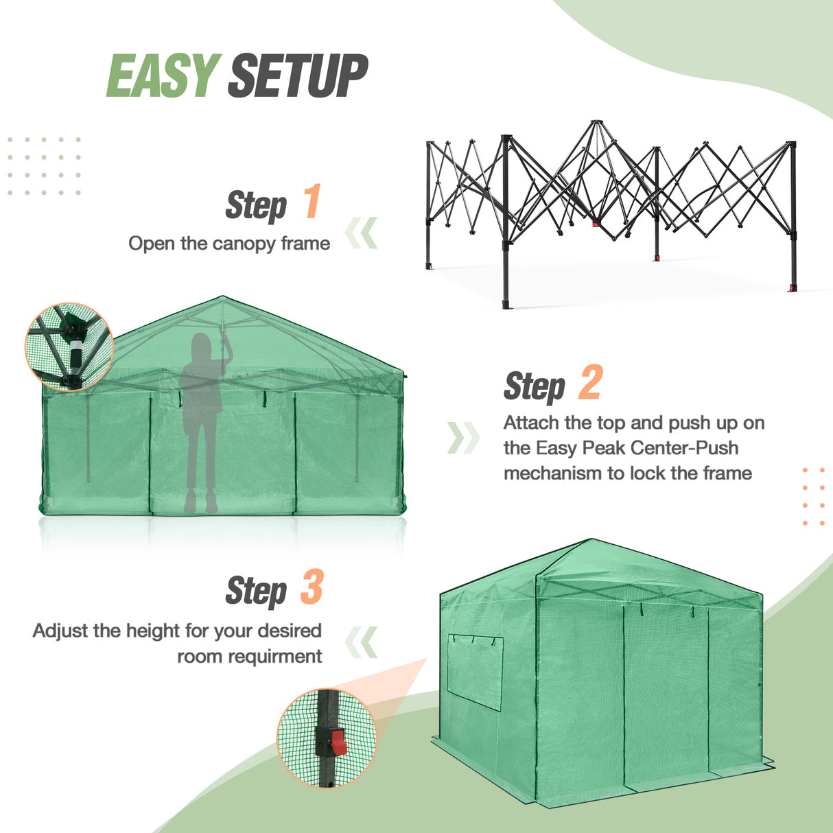 10x10 Walk In Pop Up Greenhouse - Eagle Peak