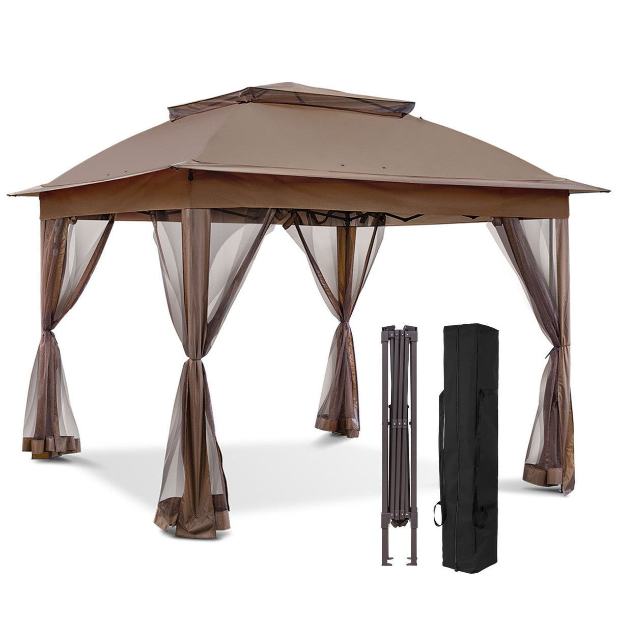 11x11 Pop Up Gazebo Tent with Netting - Eagle Peak Custom Canopy Tent