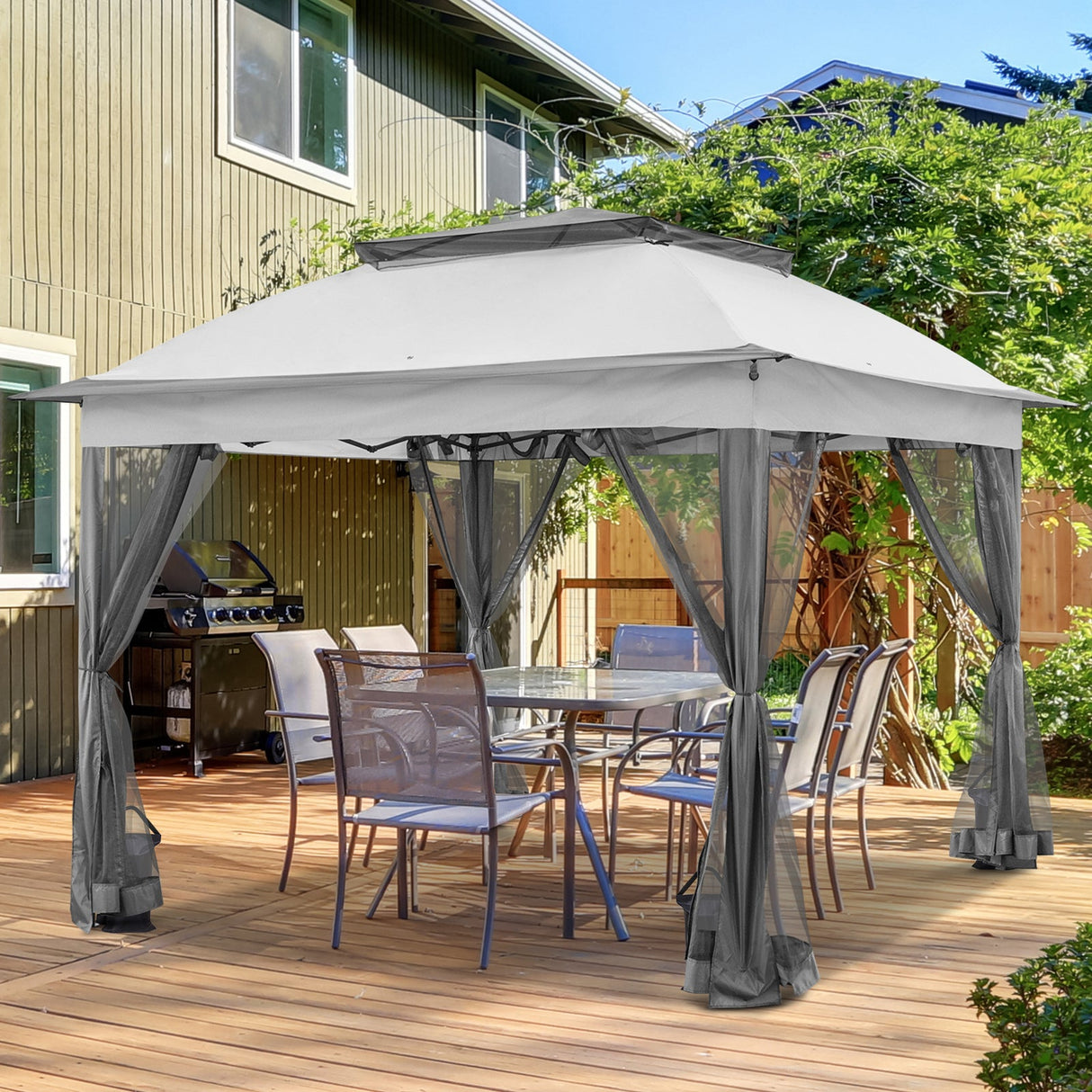 11x11 Pop Up Gazebo Tent with Netting - Eagle Peak Custom Canopy Tent
