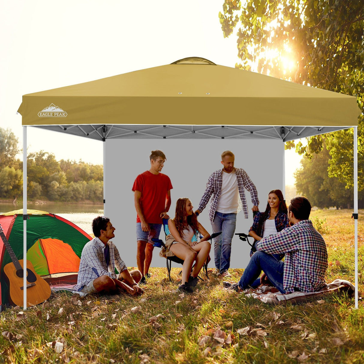 12x12 Commercial Heavy Duty Pop up Canopy with 1 Sidewall - Eagle Peak Custom Canopy Tent
