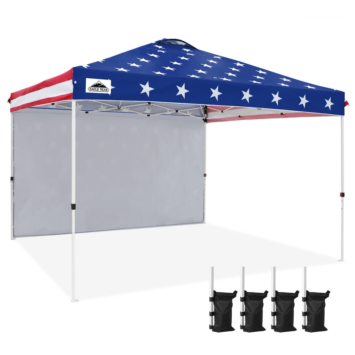 12x12 Commercial Heavy Duty Pop up Canopy with 1 Sidewall - Eagle Peak Custom Canopy Tent