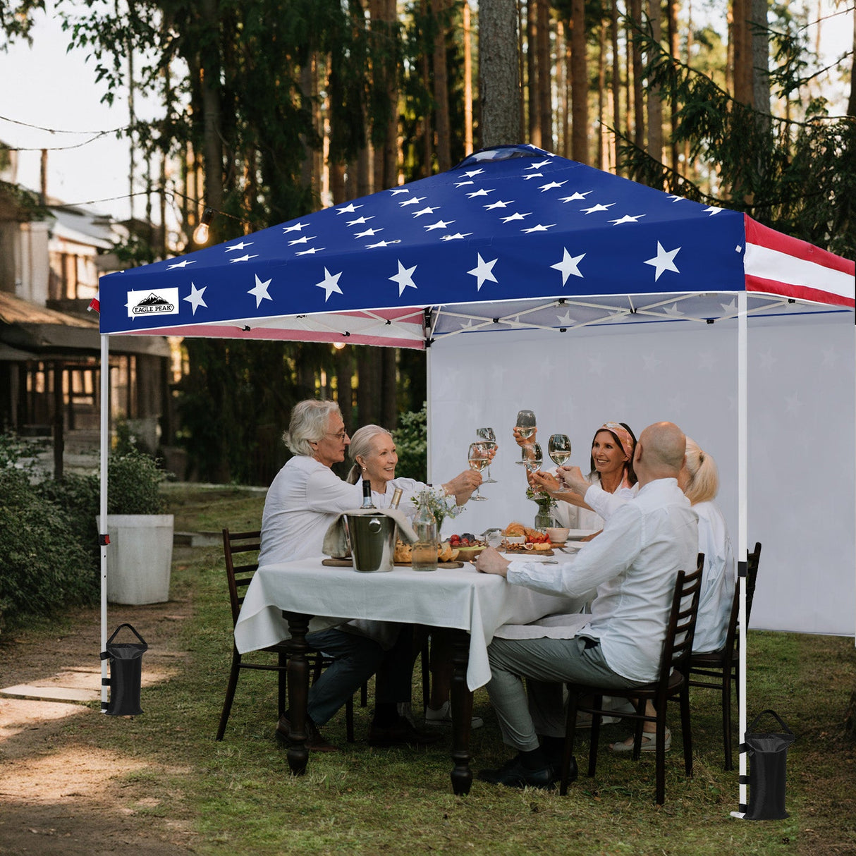 12x12 Commercial Heavy Duty Pop up Canopy with 1 Sidewall - Eagle Peak Custom Canopy Tent