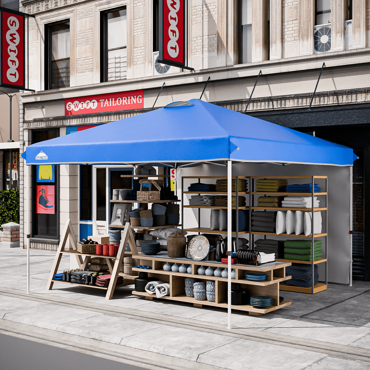 12x12 Commercial Heavy Duty Pop up Canopy with 1 Sidewall - Eagle Peak Custom Canopy Tent