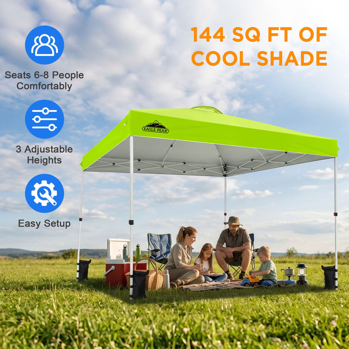 12x12 ft Pop Up Canopy Tent - Eagle Peak