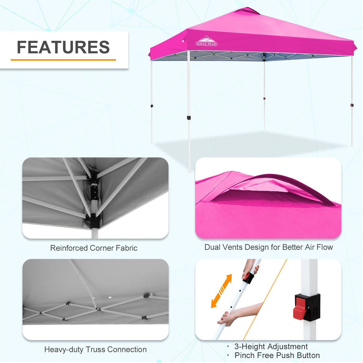 12x12 ft Pop Up Canopy Tent - Eagle Peak Custom Canopy Tent