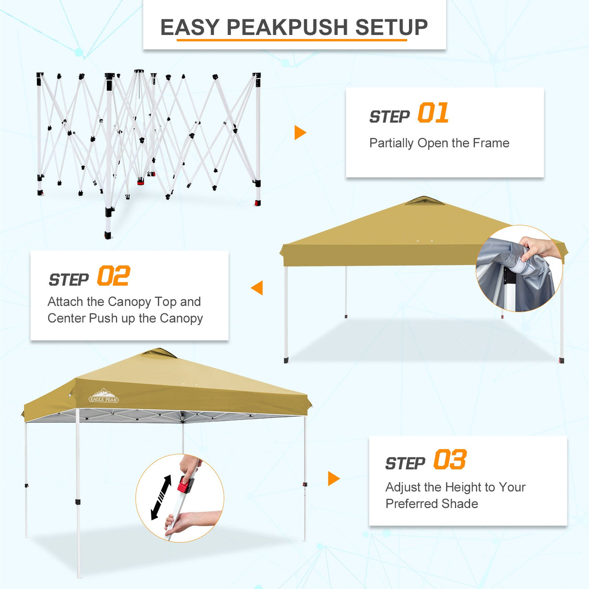 12x12 ft Pop Up Canopy Tent - Eagle Peak Custom Canopy Tent