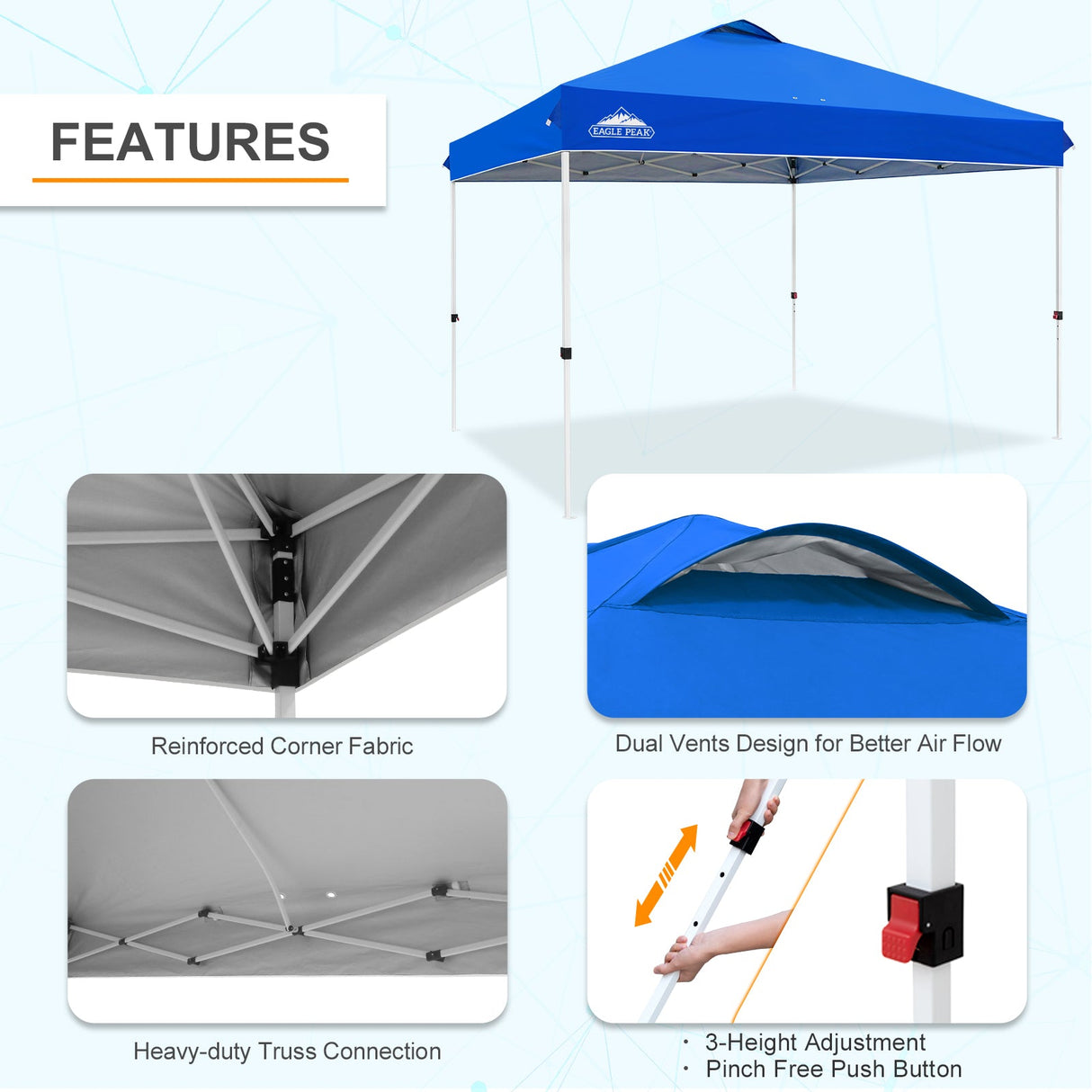 12x12 ft Pop Up Canopy Tent - Eagle Peak Custom Canopy Tent