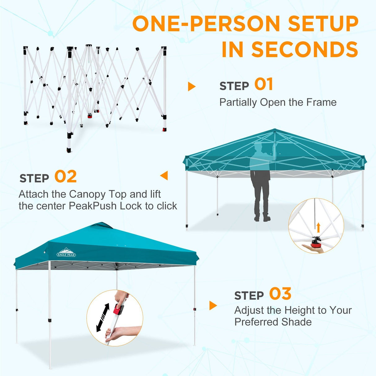 12x12 ft Pop Up Canopy Tent - Eagle Peak